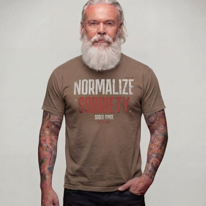 Washed Normalize Sobriety Unisex garment dyed Sober T Shirt close-up view (view 22)