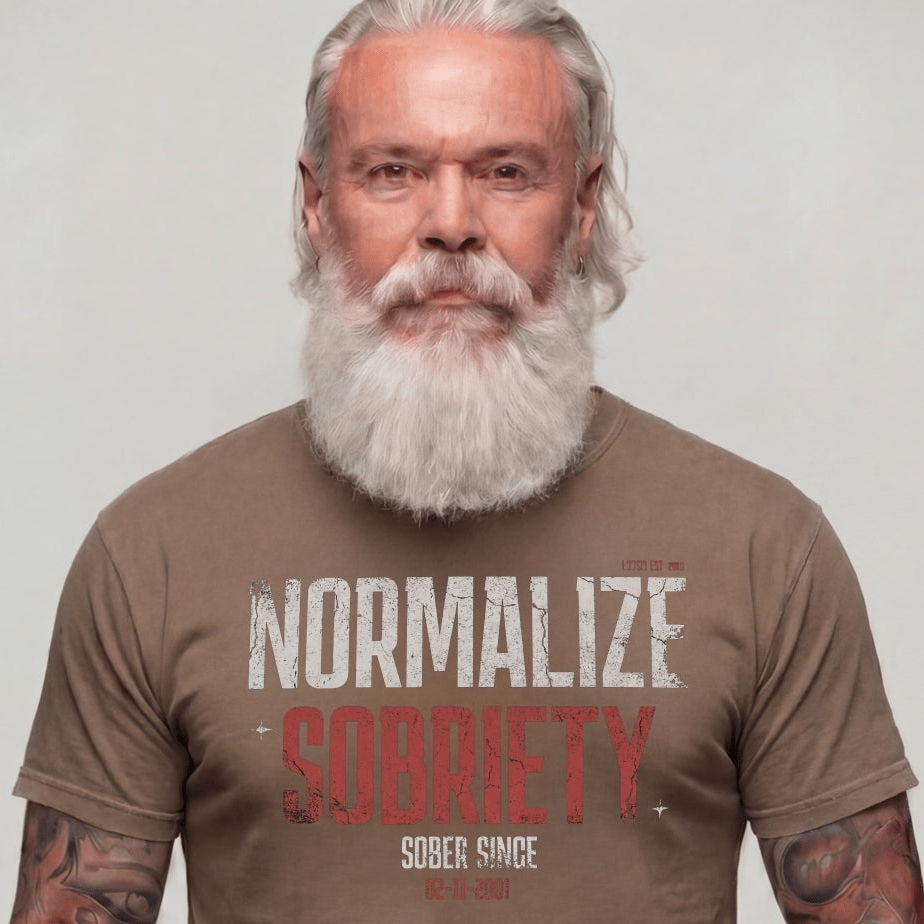 Washed Normalize Sobriety Unisex garment dyed Sober T Shirt featuring the design (view 21)