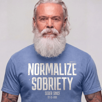 Washed Normalize Sobriety Unisex garment dyed Sober T Shirt packaging detail (view 18)