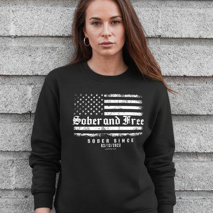 Loosid Sober and Free Sobriety Recovery Hoodie featuring the design