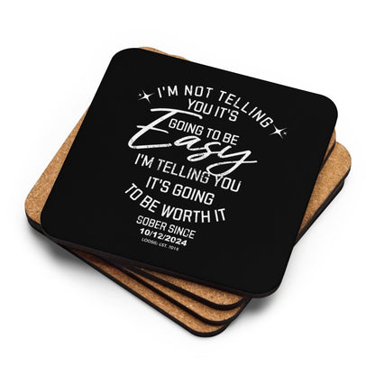 Loosid I'm Not Telling You It's Easy Sober Coaster featuring the design