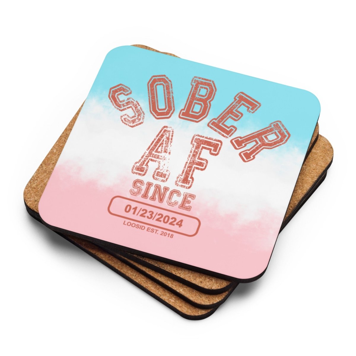 Loosid Sober AF Sober Coaster featuring the design