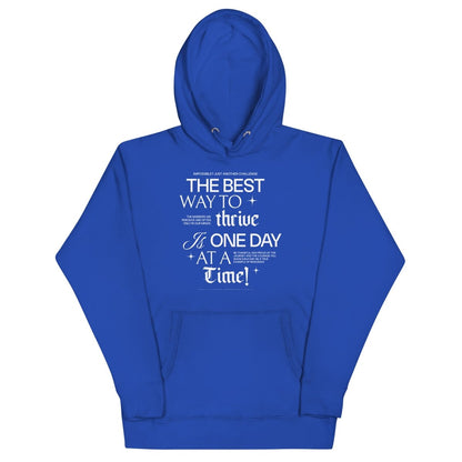 Be Thankful and Thrive Recovery Hoodie flat lay styled image (view 3)