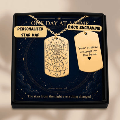 Sober Sober Jewelry Sober Date Custom Star Map Sober Jewelry featuring the design (view 11)