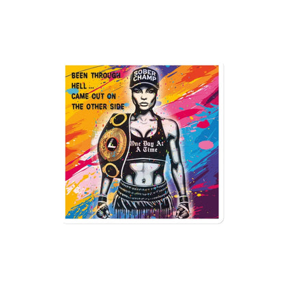 Been Through Hell Came Out On The Other Side Sober Magnet graphic detail (view 4)