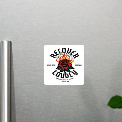 Loosid Recovery Date Keepsake Sober Magnet featuring the design