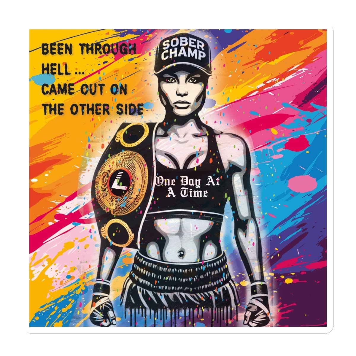 Been Through Hell Came Out On The Other Side Sober Magnet side view (view 6)