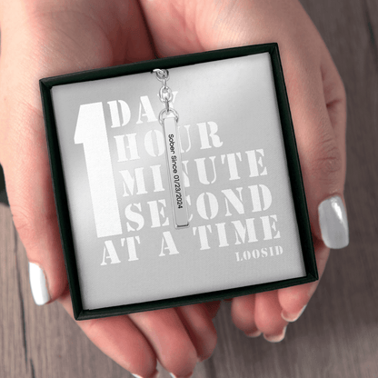 Sober Since 3D Bar Keychain w Personalized Sober Date and Message Sobriety Gift featuring the design (view 11)
