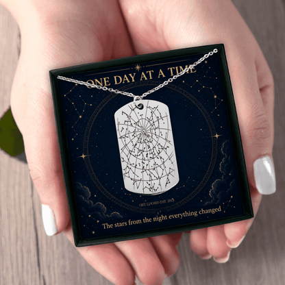 Sober Sober Jewelry Sober Date Custom Star Map Sober Jewelry featuring the design (view 21)