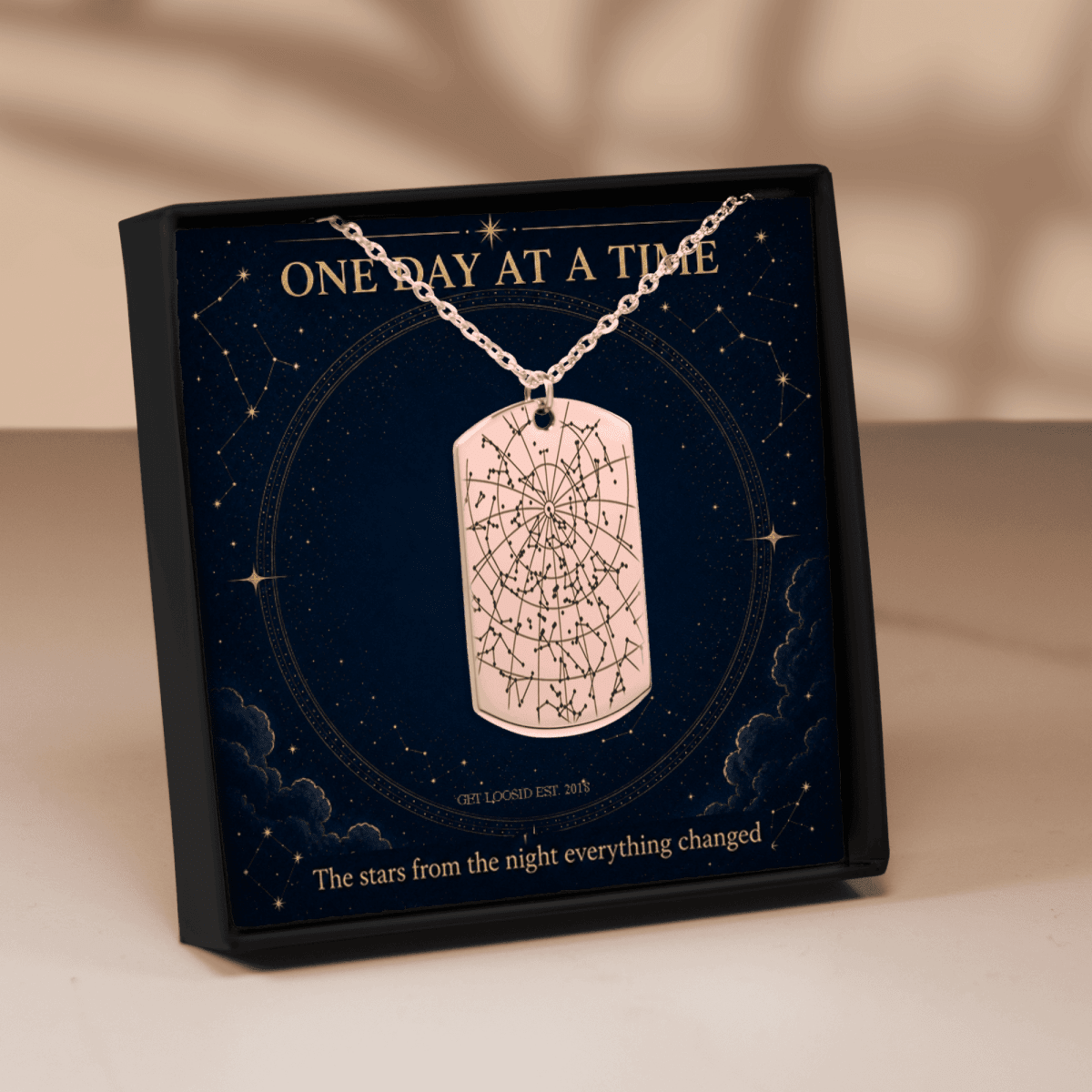 Loosid Sober Sober Jewelry Sober Date Custom Star Map Sober Jewelry featuring the design