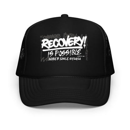 Recovery Is Possible Sober Hat flat lay styled image (view 3)