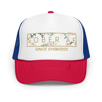 Sober AF Flower Sober Hat featuring the design (view 11)
