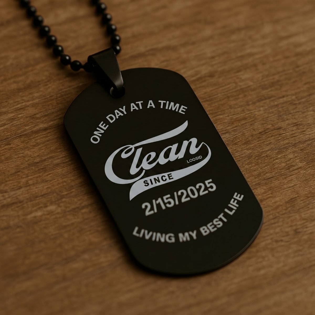 Sobriety Gift | Clean Since Engraved Dog Tag
