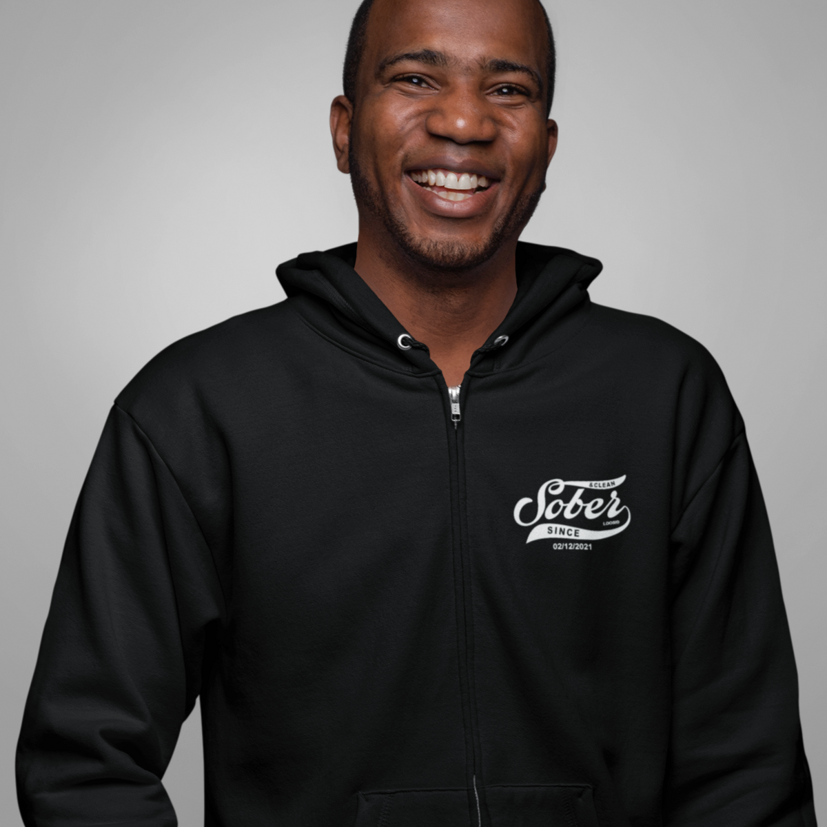 Recovery Zip Hoodie | Sober Since Unisex Hoodie with Custom Sobriety Date