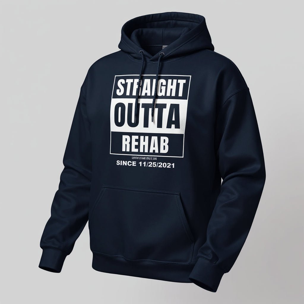 Straight Outta Rehab Recovery Hoodie back view (view 7)