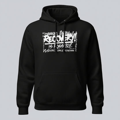 Recovery Is Possible Hoodie with Date Recovery Hoodie product photo (view 10)