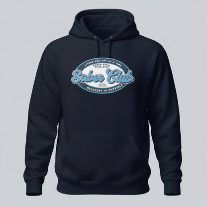 Sober Club Badge Recovery Hoodie fit detail (view 9)