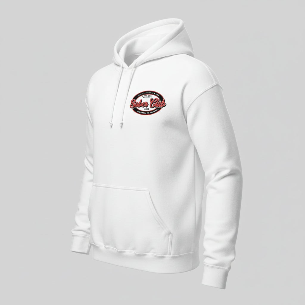 Sober Club Badge Recovery Hoodie packaging detail (view 18)