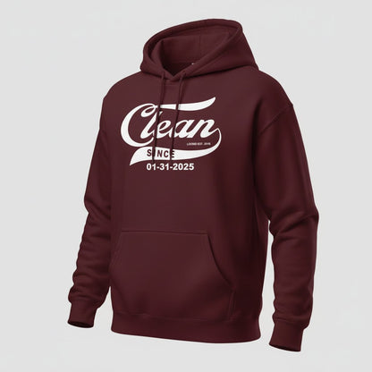 Clean Since Sober Recovery Hoodie back view (view 17)