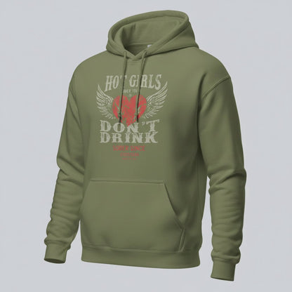 Hot Girls Don't Drink Custom Sobriety Date Recovery Hoodie graphic detail (view 24)