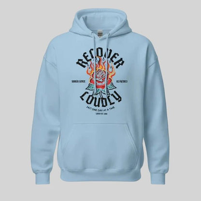 Recover Loudly Custom Sobriety Date Recovery Hoodie packaging detail (view 28)