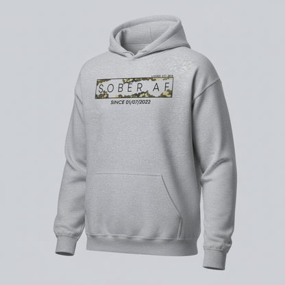 Sober AF Camo Recovery Hoodie packaging detail (view 8)