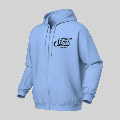 Sober Since Recovery Hoodie flat lay styled image (view 13)