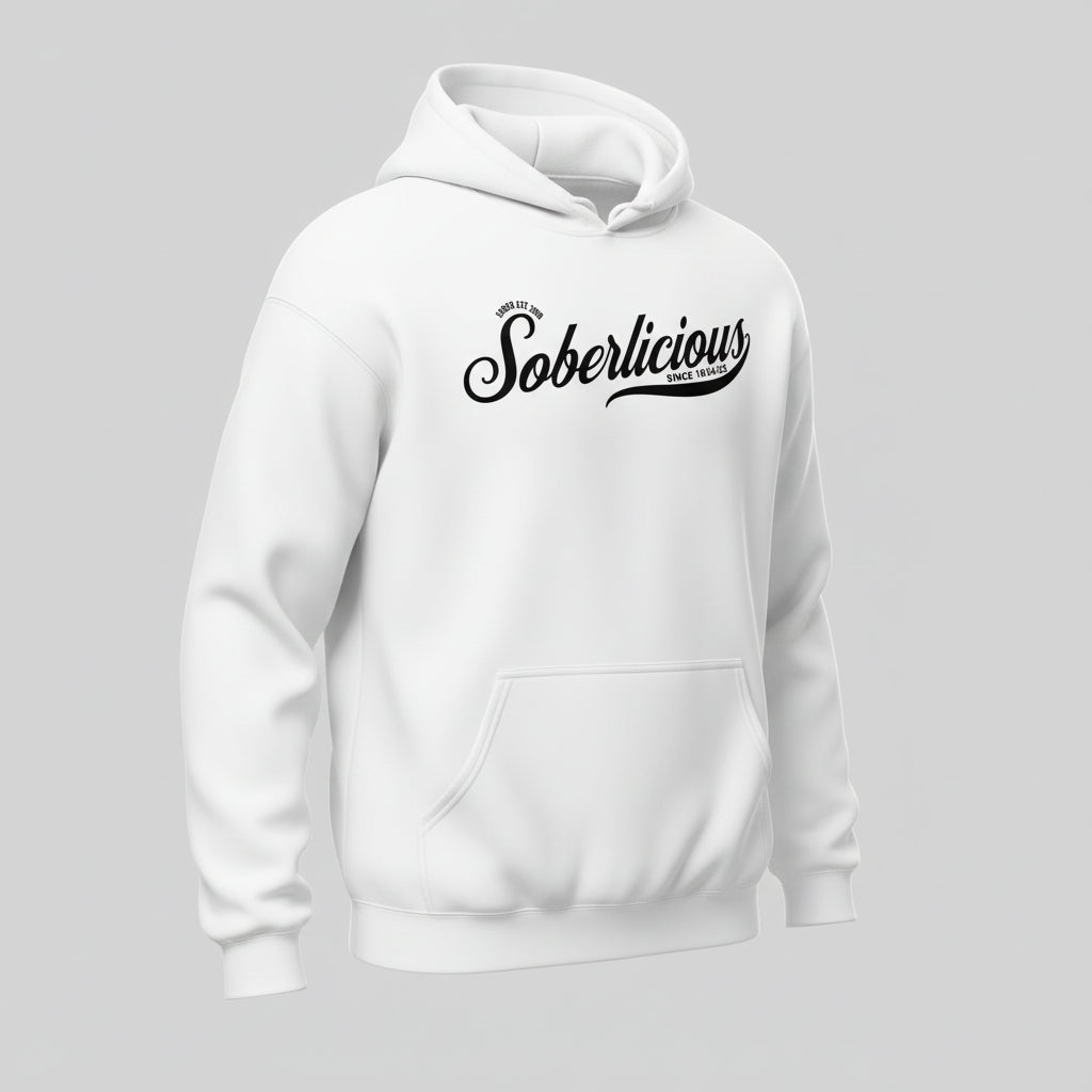 Soberlicious Recovery Hoodie flat lay styled image (view 23)