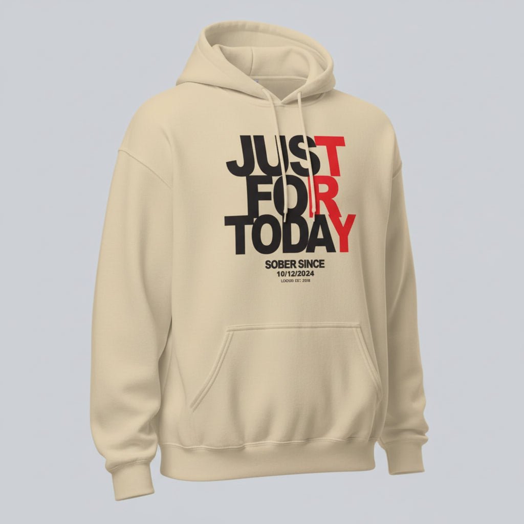 Just For Today Women's Custom Sobriety Date Recovery Hoodie graphic detail (view 44)