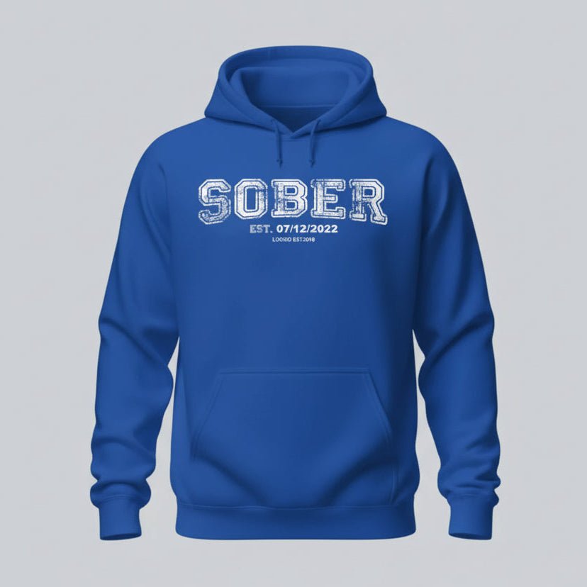 Sober Collegiate Hoodie W Personalize Sobriety Date Recovery Hoodie featuring the design (view 11)