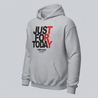 Just For Today Women's Custom Sobriety Date Recovery Hoodie fit detail (view 19)