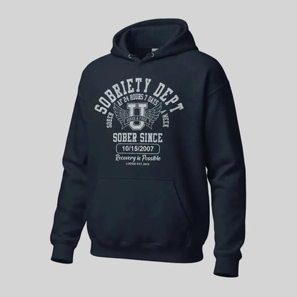 Sobriety Dept Recovery Hoodie back view (view 7)