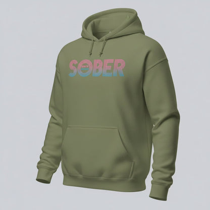 Retro Sobriety Date Recovery Hoodie lifestyle view (view 35)