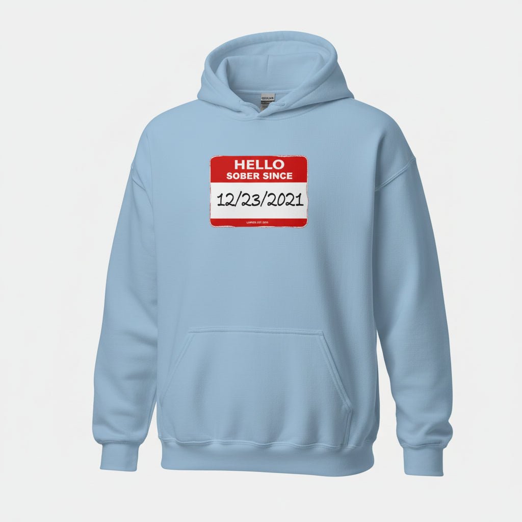 Hello Sober Since Recovery Hoodie packaging detail (view 28)