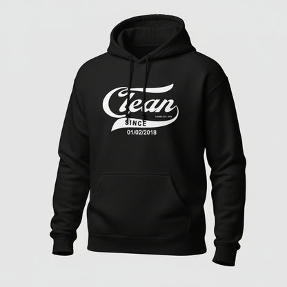 Clean Since Hoodie with Date Recovery Hoodie lifestyle view (view 5)