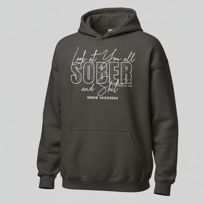 Look at You Sober and Sh*t Recovery Hoodie graphic detail (view 4)