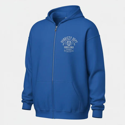 Sobriety Dept Zip Recovery Hoodie featuring the design (view 21)