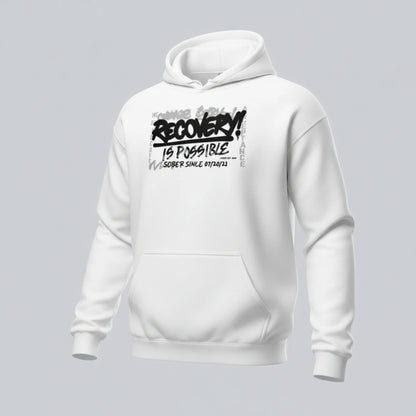 Recovery Is Possible Hoodie with Date Recovery Hoodie side view (view 6)