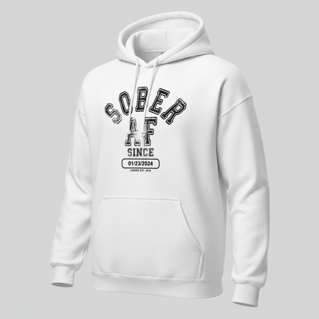 Sober AF Since Recovery Hoodie packaging detail (view 28)