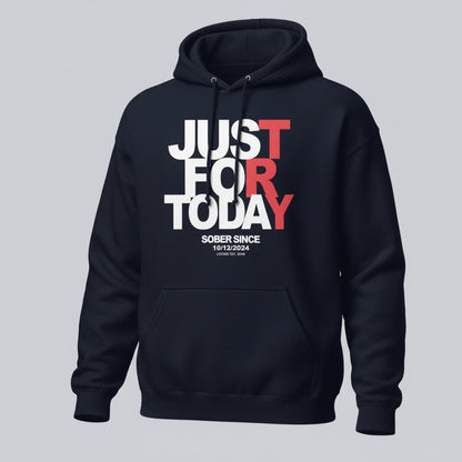 Just For Today Women's Custom Sobriety Date Recovery Hoodie product photo (view 10)