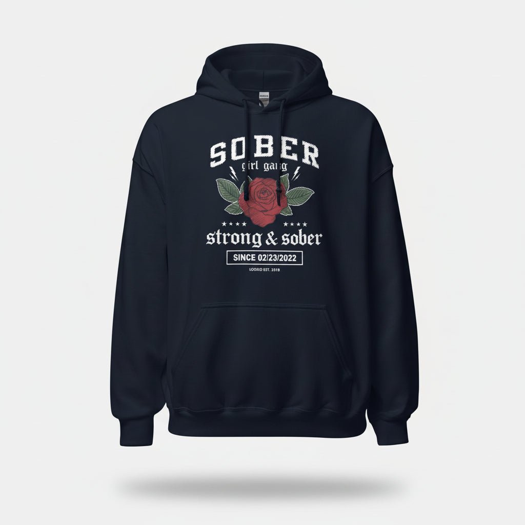 Sober Girl Gang Strong & Sober Crest Recovery Hoodie product photo (view 10)