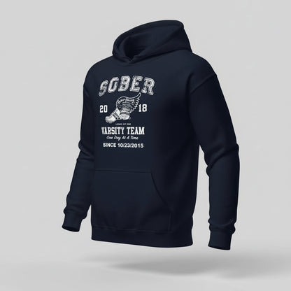 Sober Varsity Team Recovery Hoodie side view (view 16)