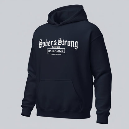 Old School Sober & Strong Recovery Hoodie fit detail (view 29)