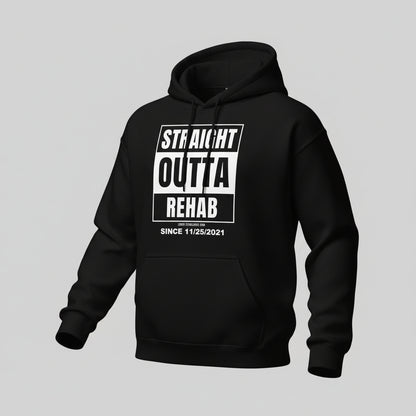 Straight Outta Rehab Recovery Hoodie graphic detail (view 4)