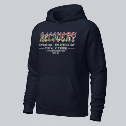 Recovery Rock Recovery Hoodie flat lay styled image (view 13)