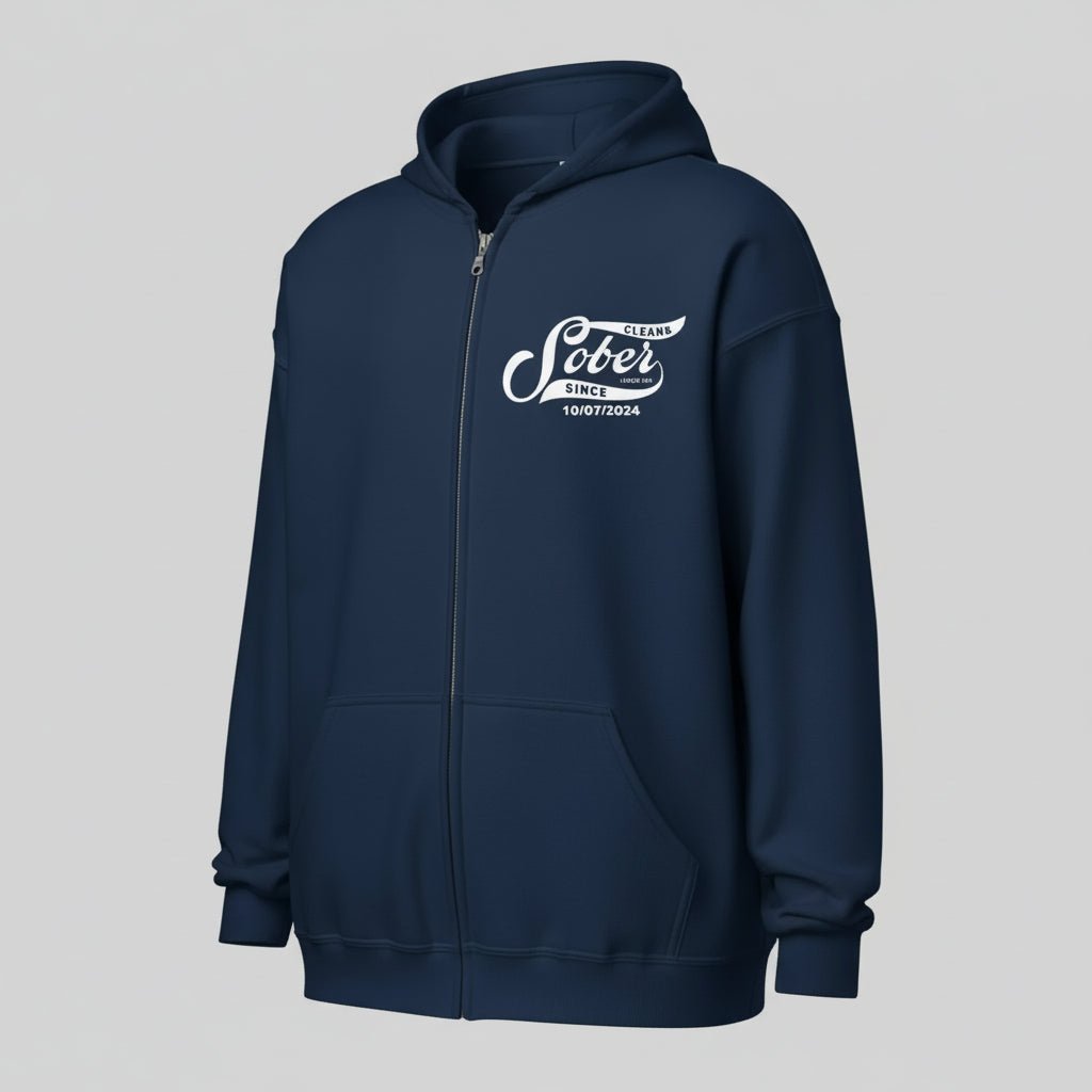 Sober Since Recovery Hoodie fit detail (view 19)