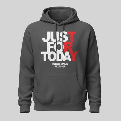 Just For Today Custom Sobriety Date Recovery Hoodie graphic detail (view 14)