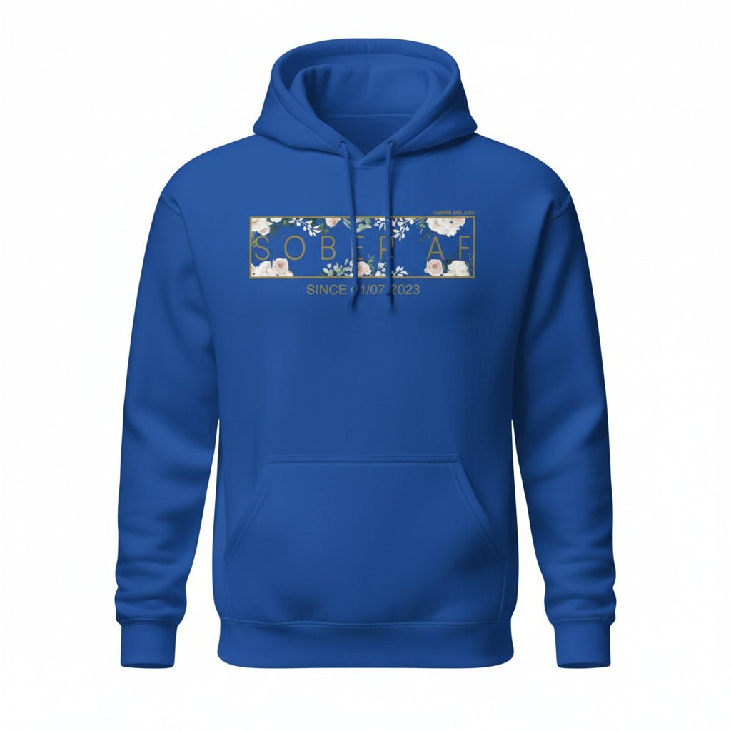 Sober AF Flower Recovery Hoodie graphic detail (view 24)