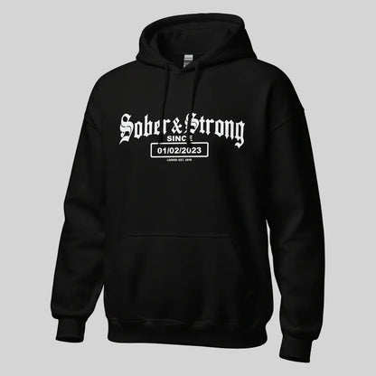 Old School Sober Recovery Hoodie side view (view 6)