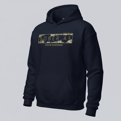 Sober AF Camo Recovery Hoodie back view (view 27)